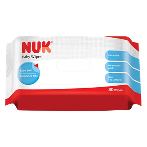 NUK Baby Wipes White Pack of 80,0.00
