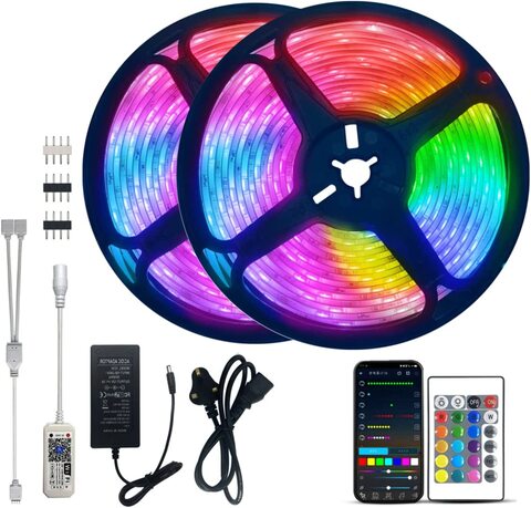 SKY-TOUCH 10M LED Strip Lights Works with Alexa Google Home, Wireless Smart App Control RGB Light Strip Kit Music Sync for Room TV Kitchen Home Party, 16 Million Colors, Easy Install,0.00