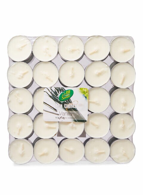 Samar 50-Piece Tea Light Scented Candle White 18.5Centimeter,0.00