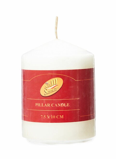 Samar Scented Pillar Candle White 7.5X10Centimeter,0.00