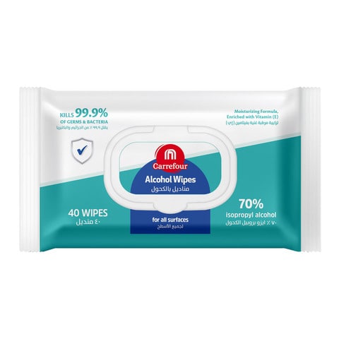 Carrefour All Surface Alcohol 40 Wipes,0.00
