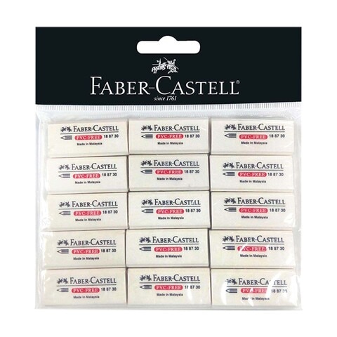 Faber-Castell PVC Free Eraser Set White 15 PCS