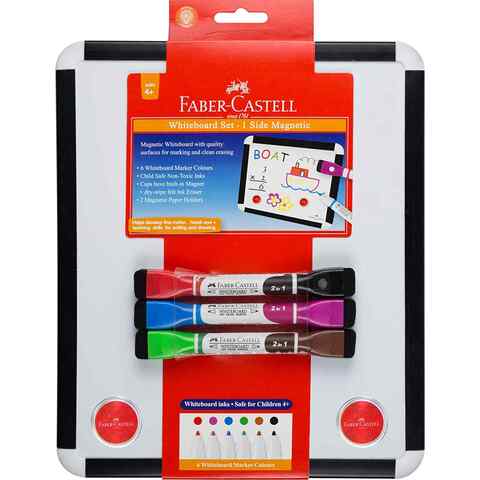 Faber-Castell Magnetic Whiteboard With Markers Multicolour 4 PCS