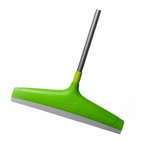 Scotch-Brite Plastic Floor Squeegee Wiper -with telescopic handle (Green/Silver),0.00