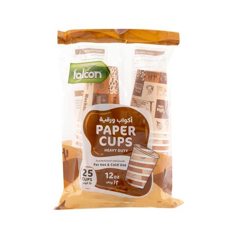 Falcon Heavy Duty Paper Cups Multicolour 355ml 25,0.00