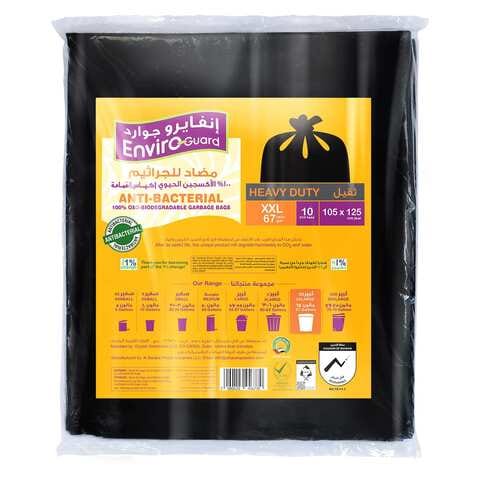 Enviro Care 87 Gallon Biodegradable Black 10 Garbage Bags,0.00