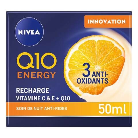 NIVEA Q10 Energy Recharging Night Cream Orange 50ml,0.00