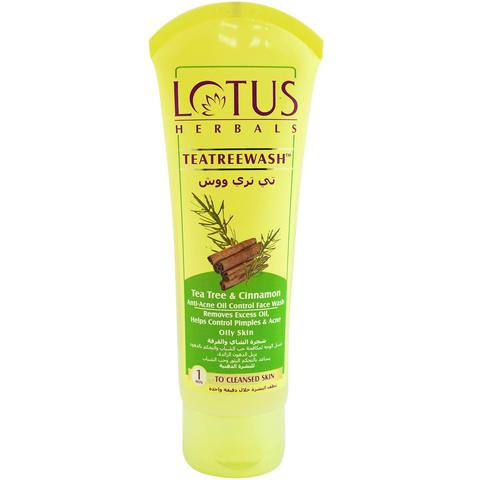 Lotus Herbals Teatreewash Tea Tree And Cinnamon Anti-Acne Oil Control Face Wash Yellow 120ml,0.00