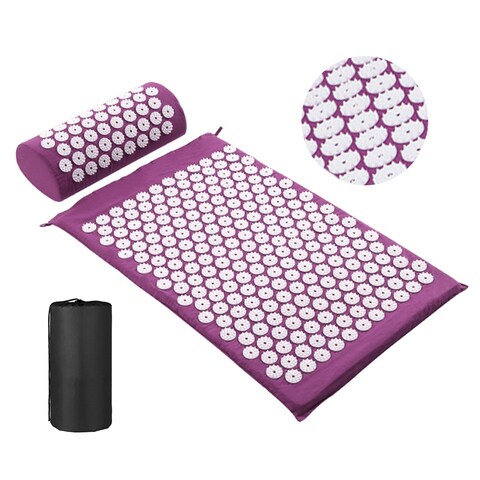 Lixada-Acupressure Mat Head Neck Back Pain Relief Foot Massage Cushion Pillow Yoga Spike Mat Acupuncture pad Needle Massager,0.00