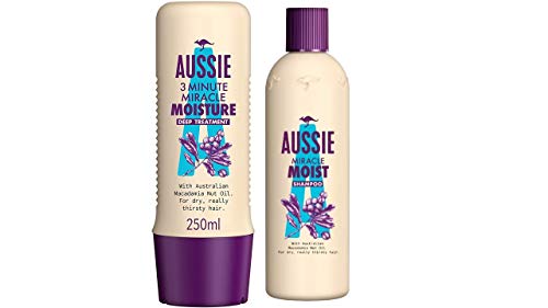 Aussie Miracle Moist Shampoo, 300 ml and 3 Minute Miracle Moist, 250 ml,0.00