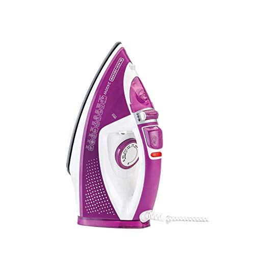 Black+Decker 2400W Steam Iron with Auto Shutoff and Ceramic Soleplate, Magenta - X2450-B5, 2 Years Warranty