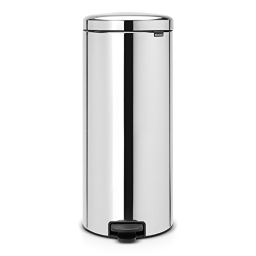 Brabantia 114366 Pedal Bin newIcon with Plastic Inner Bucket, 30 Litre - Brilliant Steel