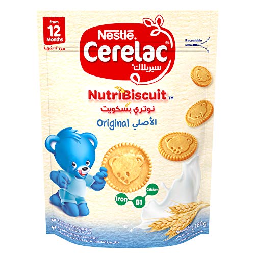 Nestle Cerelac Nutribiscuit Original Bag, 180gm (Pack of 1),0.00