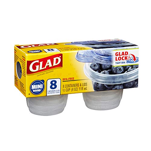 Gladware Mini Round Food Storage Container With Lid - 8 Pieces (02406)