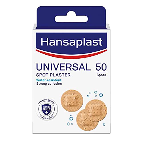 Hansaplast Universal Spot Plasters, Water-Resistant & Strong Adhesion, 50 Strips,0.00
