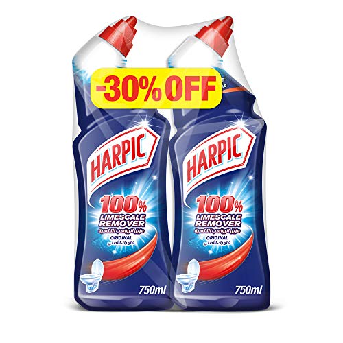 Harpic Toilet Cleaner Liquid Limescale Remover Original, 750ml (Pack of 2)