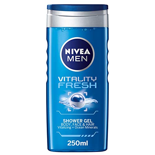 NIVEA MEN Vitality Shower Gel Gel 3in1, Masculine Scent, 250ml,0.00