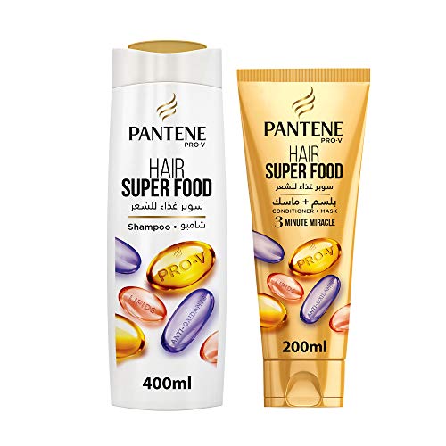 Pantene Pro-V Super Food 3 Minute Miracle Conditioner, 200ml + FREE Shampoo 400ml