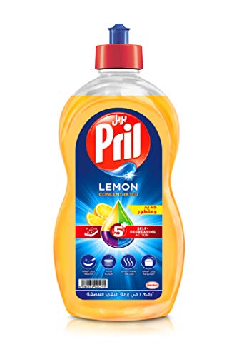 Pril Dishwashing Liquid - Lemon (500 ml), with 5+ Self-Degreasing Action Power, Long-Lasting Formula for Stains Removal, and Elimination of Unpleasant Odours,0.00