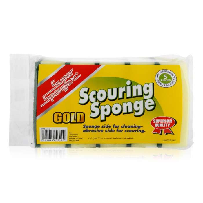 Super Spongex Gold Scouring Sponge - 5 Pieces