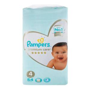 Pampers Premium care Diapers, Size 4, Maxi, 9-14 kg, Value Pack, 54 Count,0.00