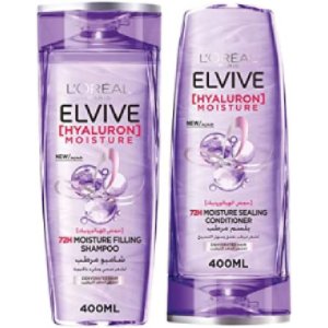  L'Oréal Paris L'L'Oreal Paris Elvive 72H Hyaluron Moisture Filling Shampoo 400ml With Moisture Sealing Conditioner 400ml White(Assorted)