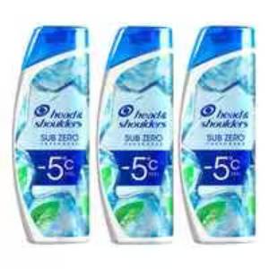 Head & Shoulders Sub Zero Freshness Feel Anti-Dandruff Shampoo White 400ml Pack of 3