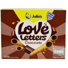Julies Love Letters Chocolate Wafers Rolls, 100g