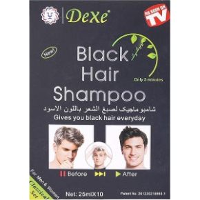 Dexe Black Hair Dye Shampoo, 10 x 25ml ,0.00