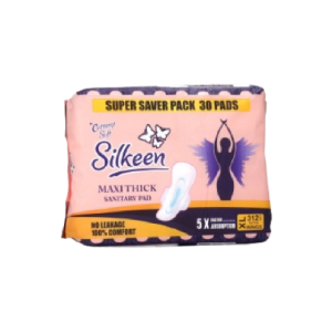 Silkeen Maxi Thick Sanitary Pad, 30Pcs,0.00