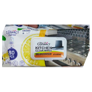 New Compact Invinio Kitchen Clean Wipes, 80pcs,0.00