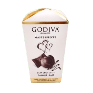 Godiva Chocolate Masterpieces Dark Chocolate Ganache Hearts Gift Box,4x62g