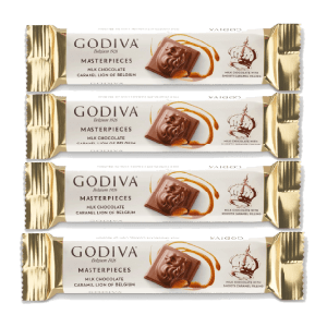 Godiva Masterpieces Milk Chocolate Caramel Lion of Belgium Bar, 4x32g