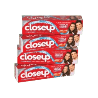Close Up Everfresh Triple Fresh Red Hot Toothpaste, 4x75ml,0.00