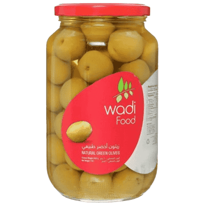 Wadi Food Green Olives Whole, 360g