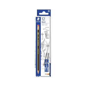 Staedtler Noris Pencil with Rubber Tip, 12 Pack