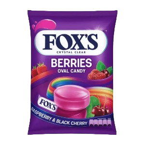 Foxs Berries Oval Candy with Raspberry & Black Cherry, 125g