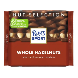 Ritter Sport Whole Roasted Hazelnut, 100g