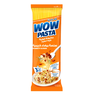 Wow Pasta Instant Macaroni Creamy White Sauce Spaghetti Alfredo, 88g