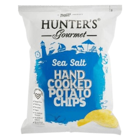 Hunters Gourmet Hand Cooked Sea Salt Potato Chips, 125g