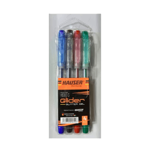 Hauser Glider Glitter Gel Pen, 4pcs