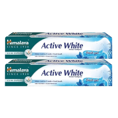 Himalaya Tooth Paste Active White Fresh Gel, 2 x 100ml
