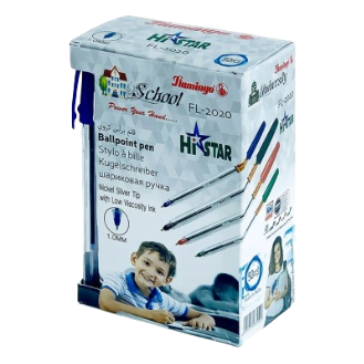Flamingo Histar Ball Point Pen Blue 1mm, 50 Pcs