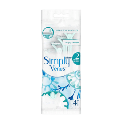Gillette Simply Venus Disposable Razor 2 Blades, 4pcs