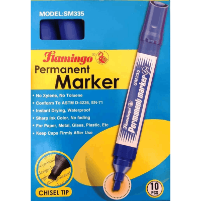 Flamingo Permanent Marker Set Blue, 10pcs