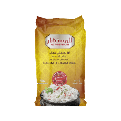 Al Mustashar Premium Quality Basmati Steam Rice, 4Kg