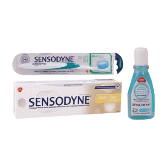 Sensodyne Multi Care Toothpaste 75ml + Toothbrush + Mouthwash, 50ml