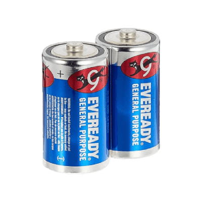 Eveready General Purpose Blue D Carbon Zinc Battery, 1.5V (2 Batteries)