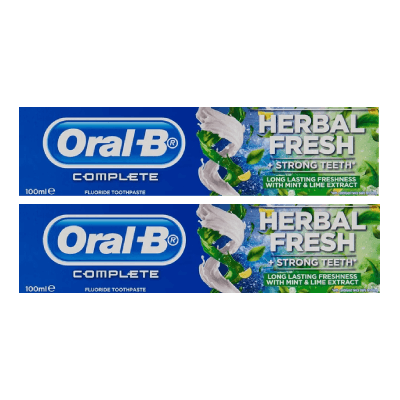 Oral B Complete Herbal Fresh & Strong Teeth Toothpaste, 2 x 100ml