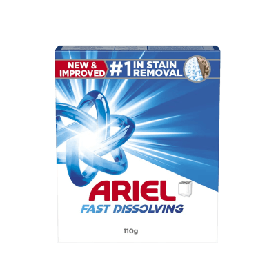 Ariel Fast Dissolving Laundry Detergent Powder, 110g